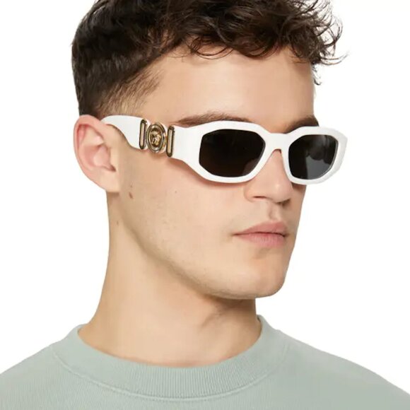 NEW Versace VE4361 401/87 Medusa Biggie White Grey Rectangle Unisex Sunglasses - Picture 16 of 16